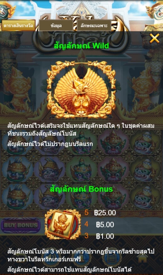 รางวัลและฟีเจอร์พิเศษของนักเดิมพัน เกม Slot PG ยักษ์ ไทย