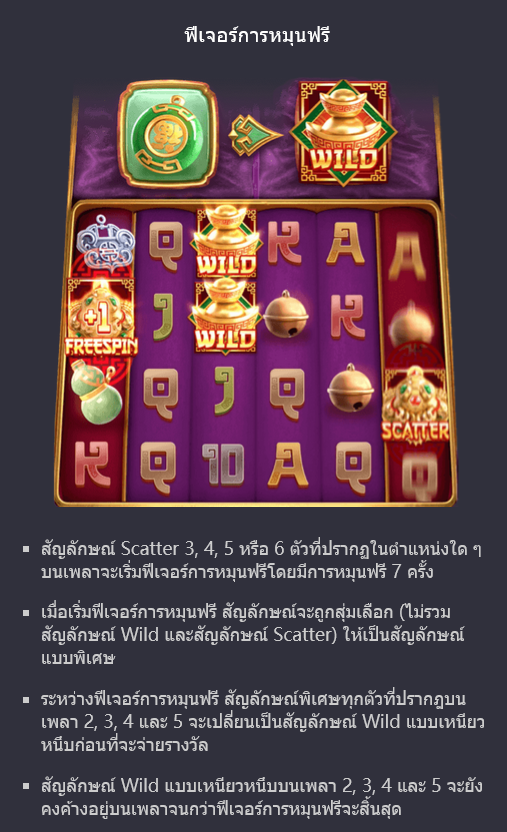 รางวัลและฟีเจอร์พิเศษของนักเดิมพัน เกม Slot Pg อัญมณีแห่งความมั่งคั่ง Pg Slot สล็อตออนไลน์